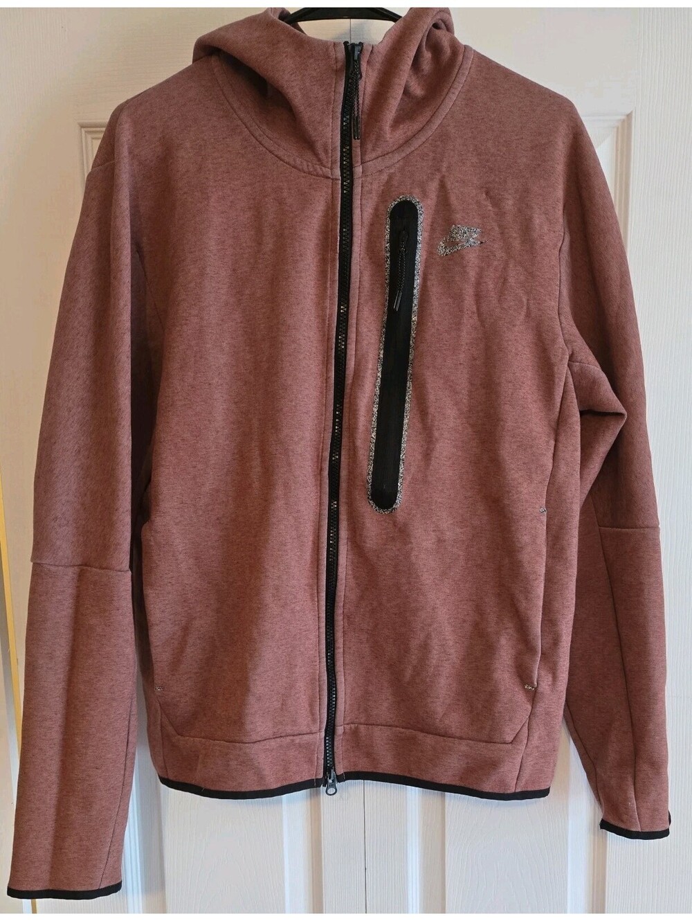 Nike Sz M Technical Mens redstone heather Full Zip Up Hooded Jacket Athleisure